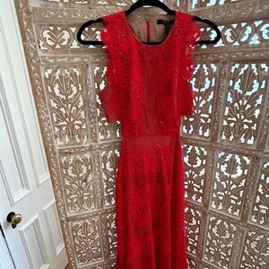 BCBG MAXAZRIA Red Lace Dress